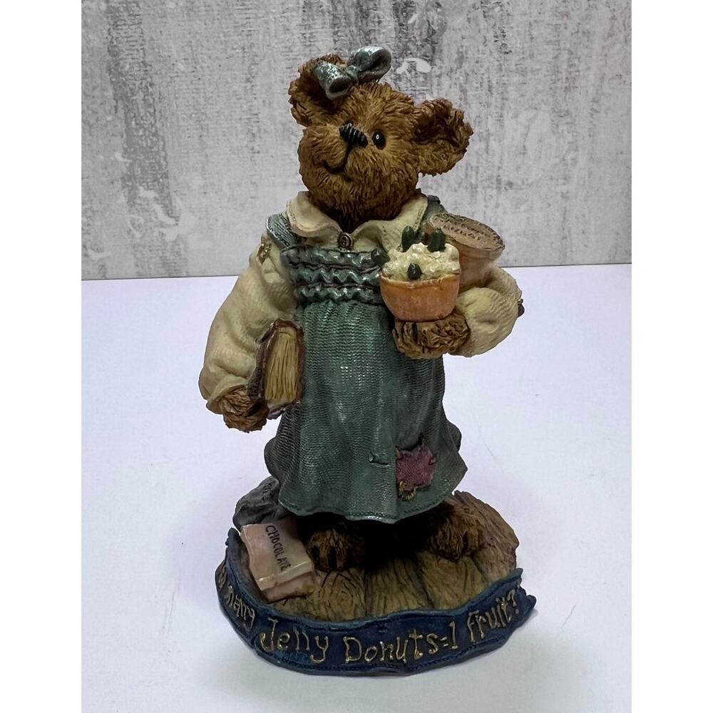 Boyds Bears Bearstone Collection Jelly Donuts Snack Girl Bear